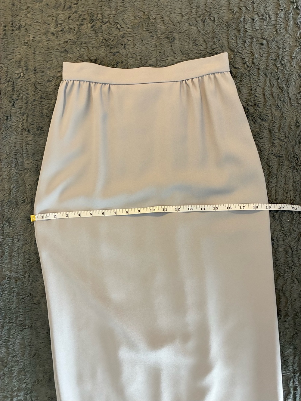 Vintage Sleek Light Gray Maxi Pencil Column Skirt Back Slit - Picture 10 of 11